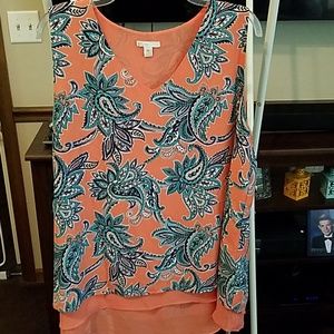 Sleeveless paisley blouse